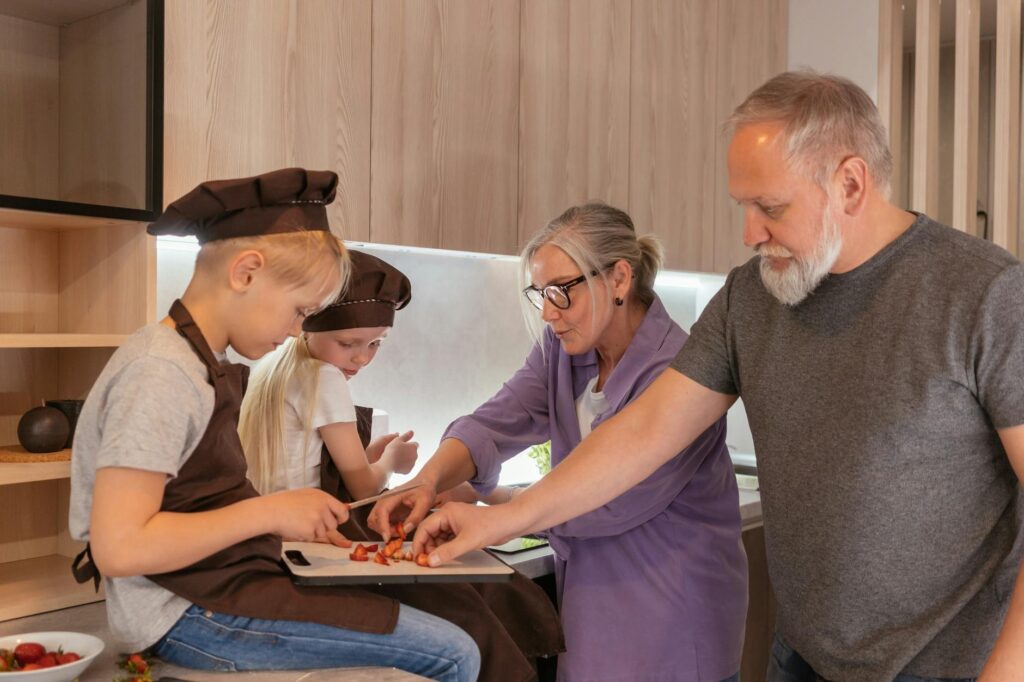 A joyful grandparent playing with their grandchildren at a childcare facility. — childcare support grandfamilies Utah