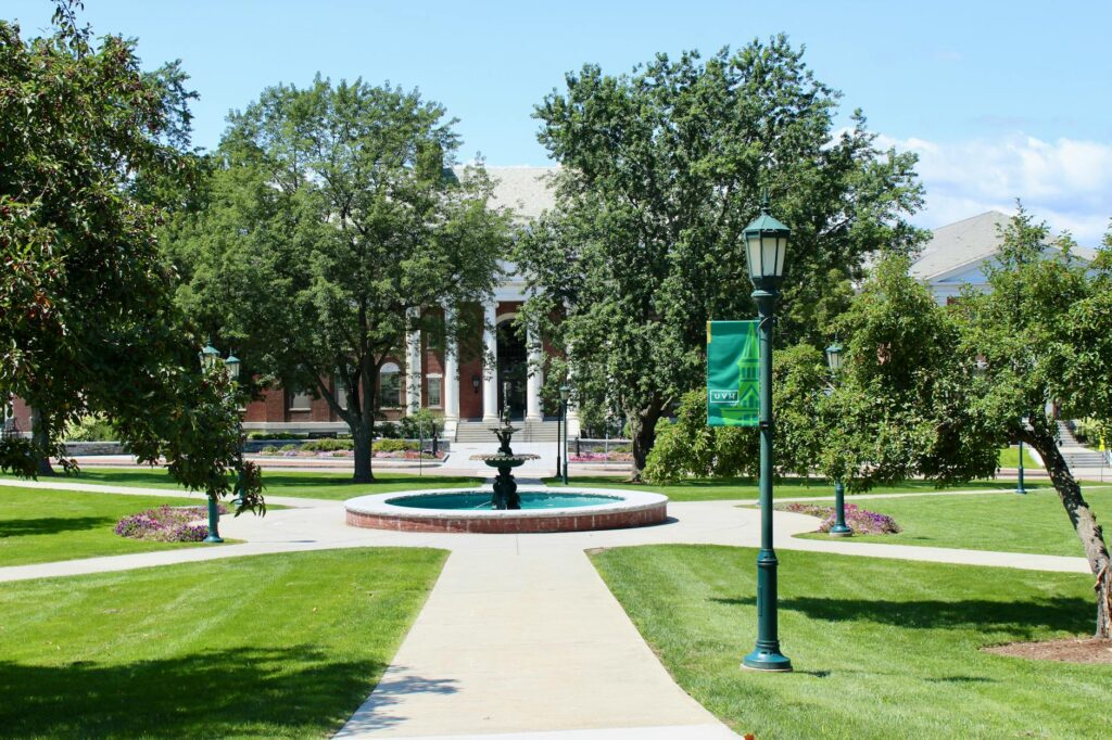 A scenic view of a Utah school campus, showcasing its inviting atmosphere, ideal for education for grandchildren Utah.