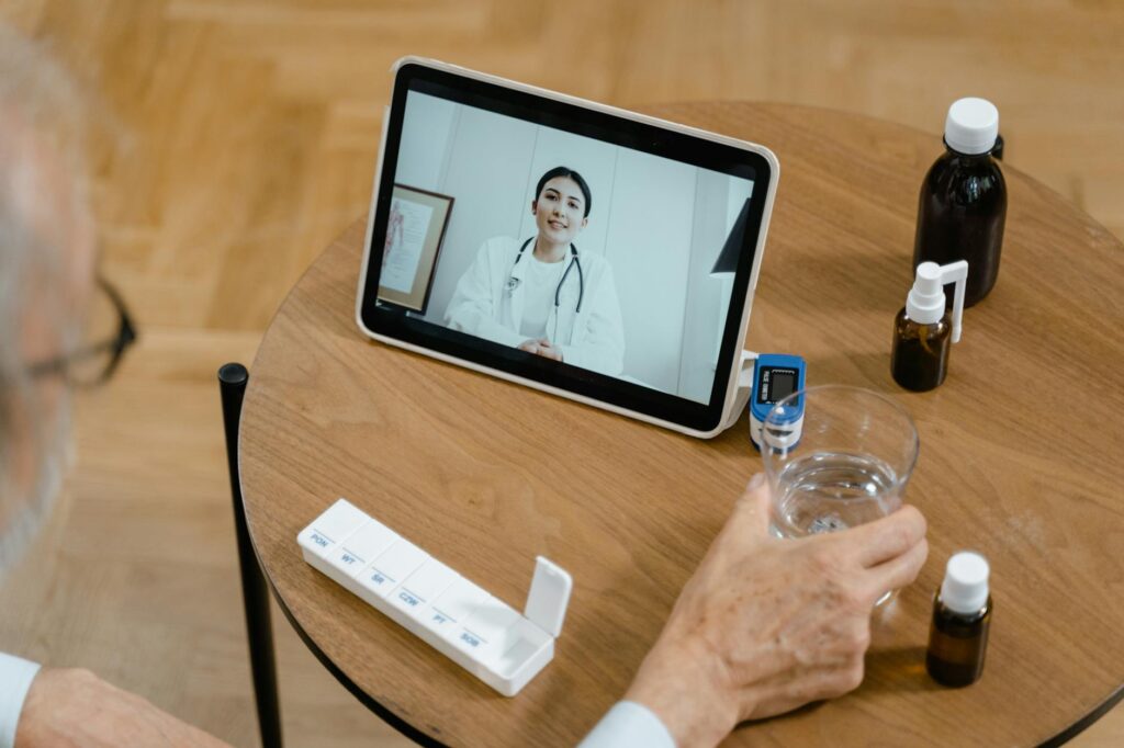 A screenshot of a telehealth appointment being conducted. — health care grandfamilies Utah