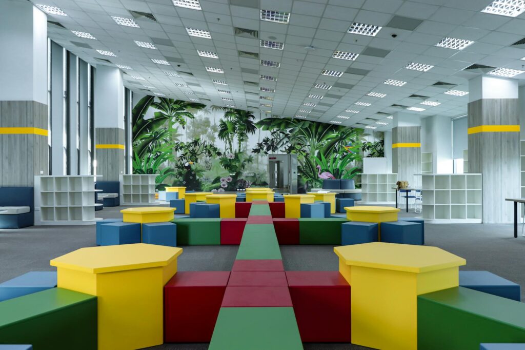 A warm, inviting play area in a health facility designed for children and families. — health care for grandfamilies Utah