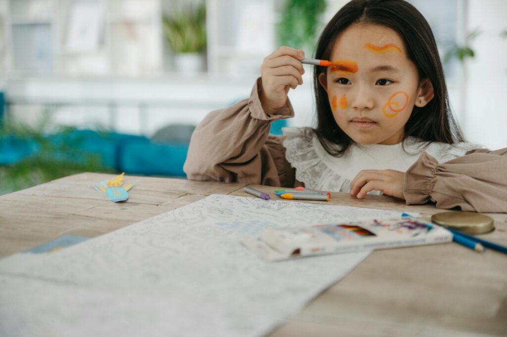 An illustration of a child expressing emotions through art or play. — emotional support techniques grandparents