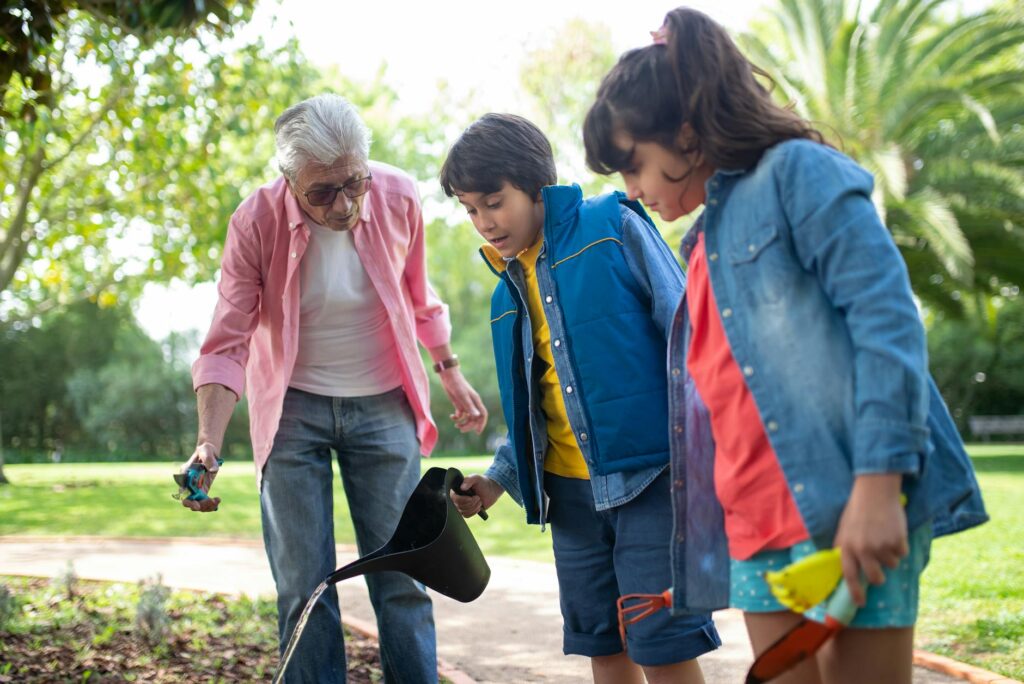 An inviting park scene in Utah where grandparents and grandchildren can bond. — coping strategies grandparents Utah
