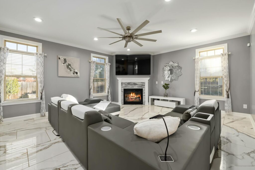 Image of a childproofed living room with safety gates and outlet covers. — safe home for grandchildren Utah